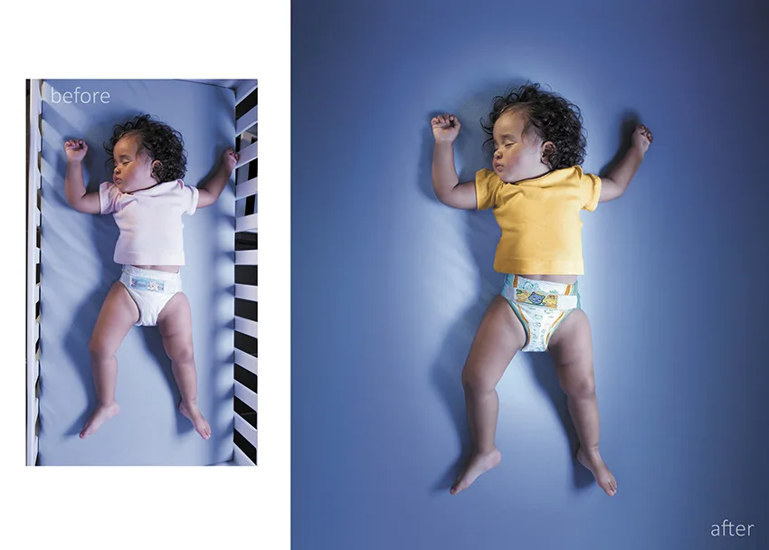 Pampers commercial retouching by Ahmed Kunhamed, image 3 of 3