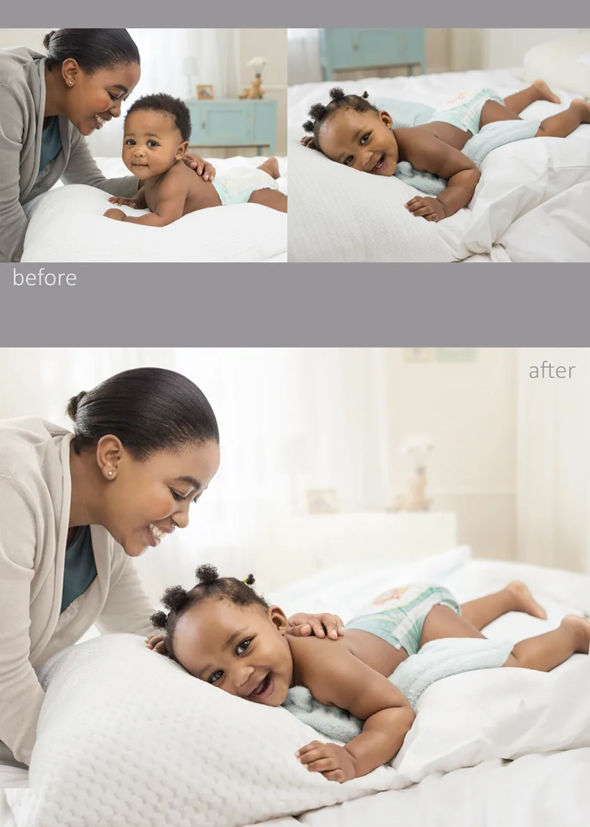 Pampers commercial retouching by Ahmed Kunhamed, image 2 of 3